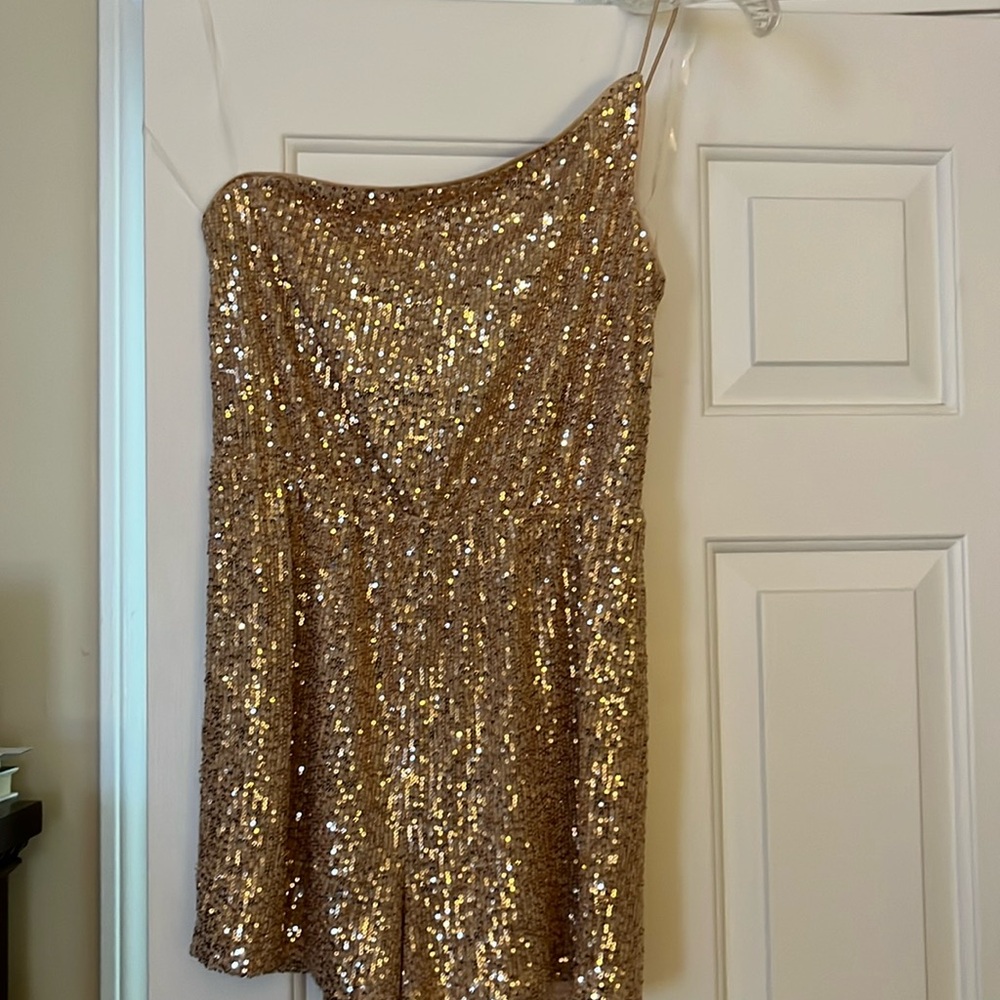 Romper in Rose gold sequins